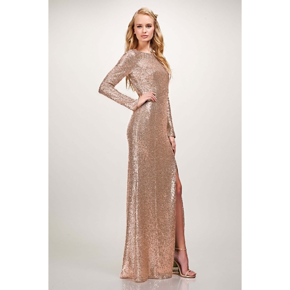 theia rose gold dress